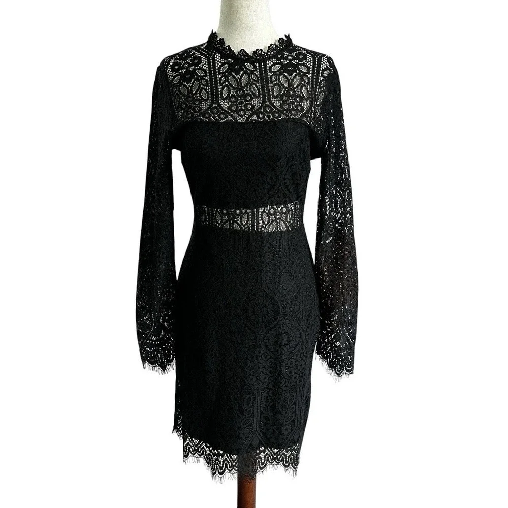 Express Lace Dress Women's Size 6 Black Cocktail Party Date Night | 65-50